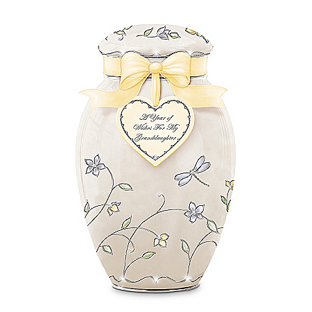 A Year Of Wishes Gift For My Granddaughter Porcelain Musical Ginger Jar