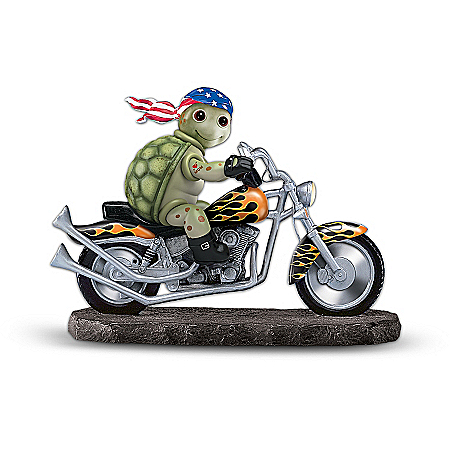 Born To Ride Collectible Turtle And Motorcycle Musical Figurine