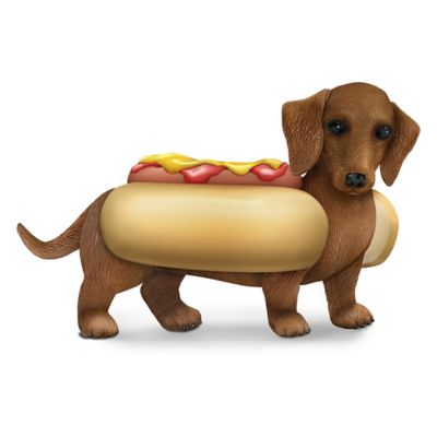 One Hot Dog Hand-Painted Dachshund Figurine