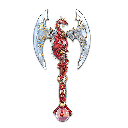 Red Dragon Collectible Axe Wall D??cor: Dragon Bane