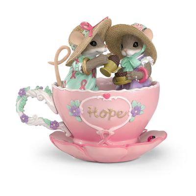 Charming Tails A Cup Of Hope Breast Cancer Charity Mouse Figurine