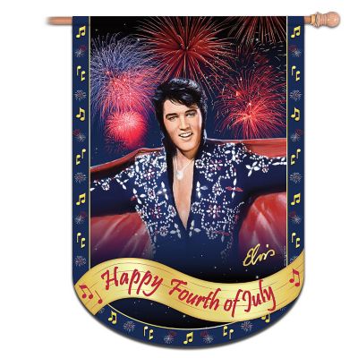 Elvis Presley Happy Fourth Of July Flag