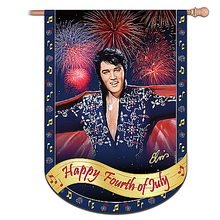 Elvis Presley Happy Fourth Of July Flag