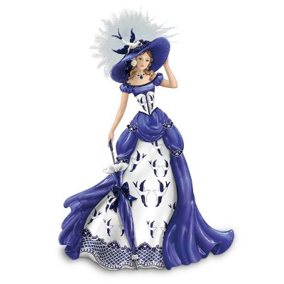 Blue Willow China Pattern-Inspired Lady Figurine: Rowena