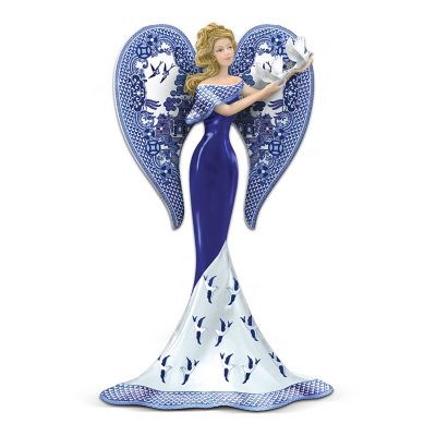 Blessings For Two Lovers Angel Figurine: Inspired By The Blue Willow China Pattern