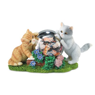 Figurine: Frolicking At The Little Waterfall Cat Figurine