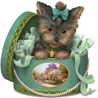 Thomas Kinkade Yorkie Figurine: Paw-fect Fit