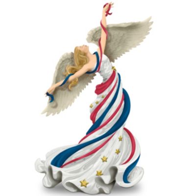 Thomas Kinkade Patriotic Angel Figurine: O! Say Can You See