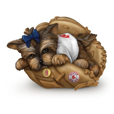 MLB Boston Red Sox Yorkie Figurine: Fur-ever A Fan