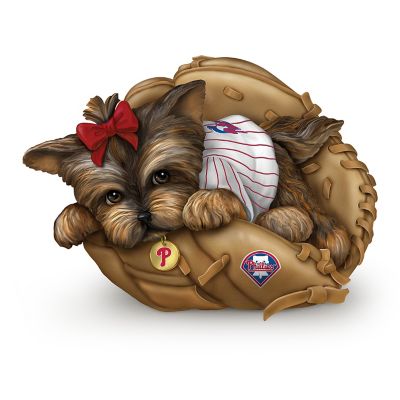 MLB Philadelphia Phillies Yorkie Figurine: Fur-ever A Fan