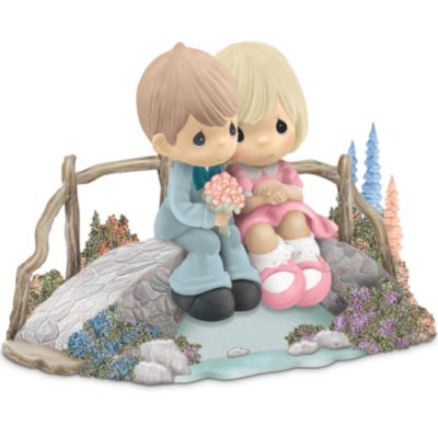 Thomas Kinkade Precious Moments Figurine: Love Bridges Our Hearts