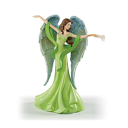 Thomas Kinkade You Are My Life, My Grace Hand-Painted Angel Figurine With Swarovski Crystal