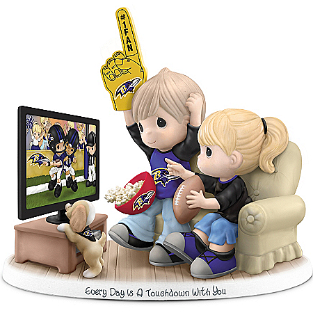 Figurine: Precious Moments Every Day Is A Touchdown With You Ravens Figurine