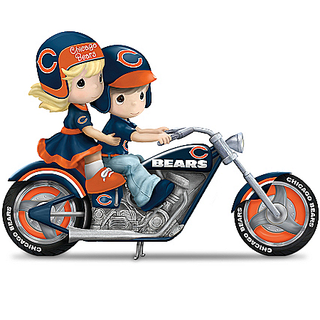 Figurine: Precious Moments Gearing Up For A Season Chicago Bears Motorcycle Figurine