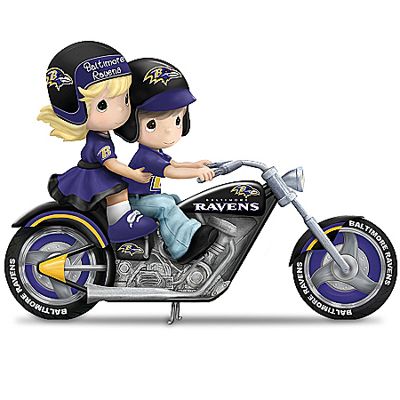 Figurine: Precious Moments Gearing Up For A Season Baltimore Ravens Motorcycle Figurine
