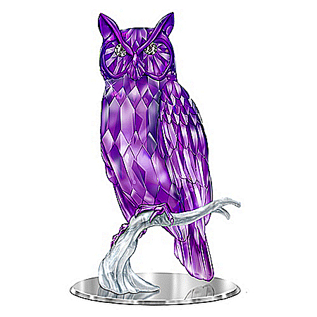 Figurine: Wisdom Of The Amethyst Owl Figurine