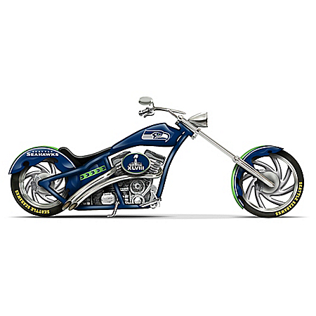 Officially Licensed Seattle Seahawks Cruiser Motorcycle Figurine