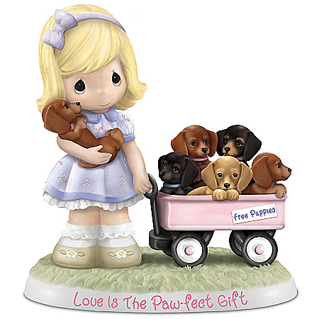 Precious Moments Love Is The Paw-fect Gift Figurine With Six Dachshunds