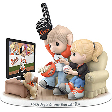 Precious Moments Every Day Is A Home Run With You Baltimore Orioles Figurine