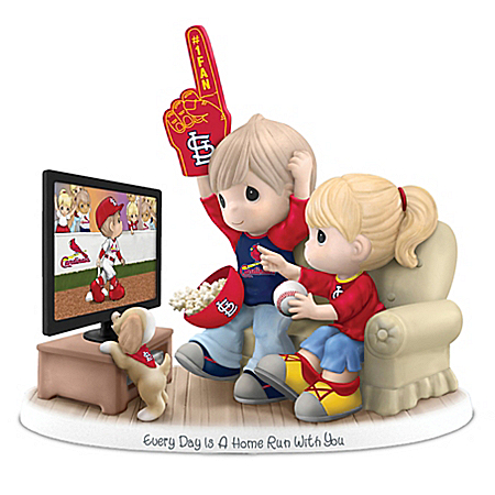 MLB-Licensed Precious Moments Every Day Is A Home Run With You St. Louis Cardinals Baseball Figurine