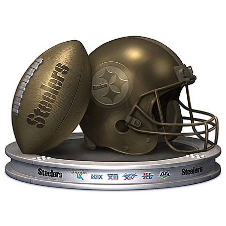 Pittsburgh Steelers Pride Football And Helmet Sculpture