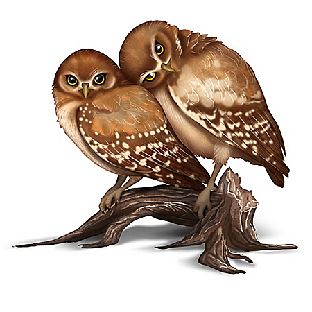 Laura Crawford Williams Nature's Precious Moment Owl Couple Figurine