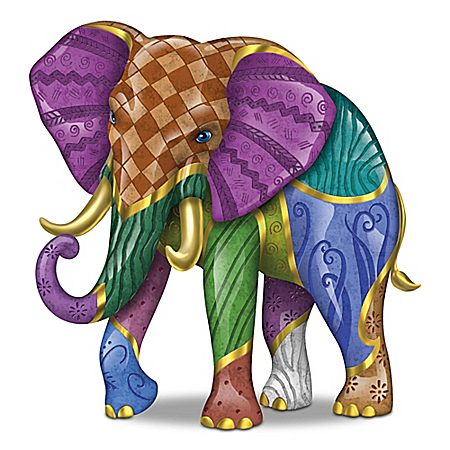 Keith Mallett Triumphant Tapestry Elephant Figurine