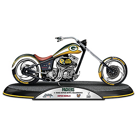 NFL Green Bay Packers Driven To Victory Motorcycle Sculpture