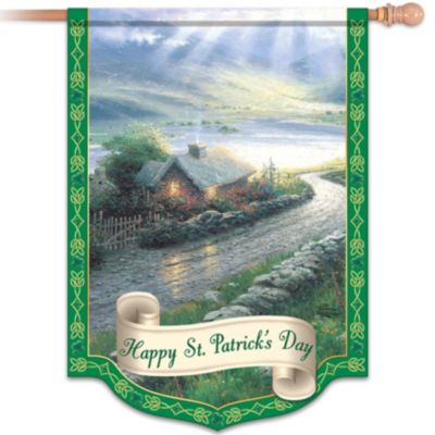 Thomas Kinkade Happy St. Patrick's Day Flag: Irish Wall Decor