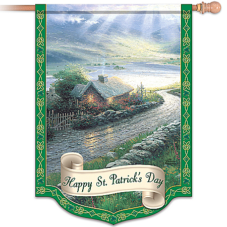 Thomas Kinkade Happy St. Patrick's Day Flag: Irish Wall Decor