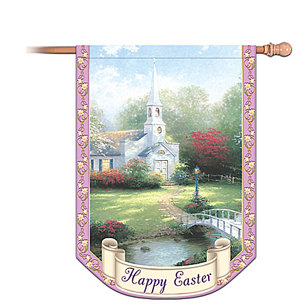 Thomas Kinkade Happy Easter Decorative Flag