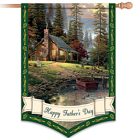 Thomas Kinkade Happy Father's Day Decorative Flag