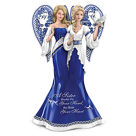 A Sister Reaches For Your Hand But Holds Your Heart Angel Figurine