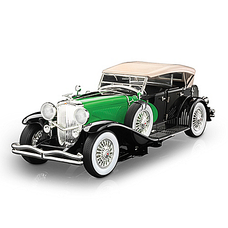 1:18-Scale 1934 Duesenberg Model J Diecast Car: Black/Green