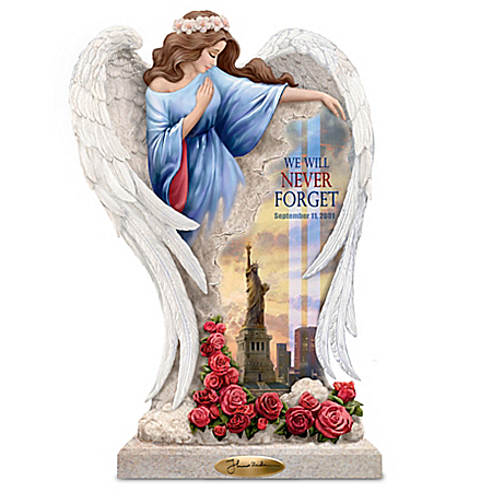 Thomas Kinkade We Will Never Forget Angel Memorial Sculpture