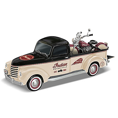 Classic Cruisers 1948 Indian Motorcycle And Pickup Truck Sculpture