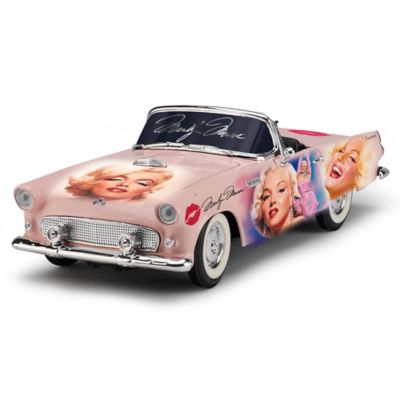 Marilyn Monroe Perfect In Pink Vintage-Styled 1955 Ford Thunderbird 1:18-Scale Sculpture