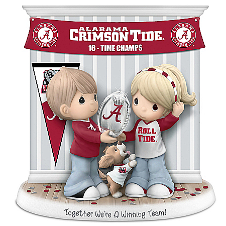 Together We're A Winning Team Alabama Crimson Tide Precious Moments Figurine