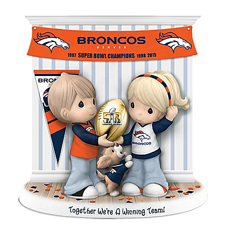 Together We're A Winning Team Denver Broncos Precious Moments Figurine