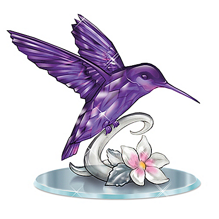 Beauty Of The Amethyst Crystalline Hummingbird Figurine