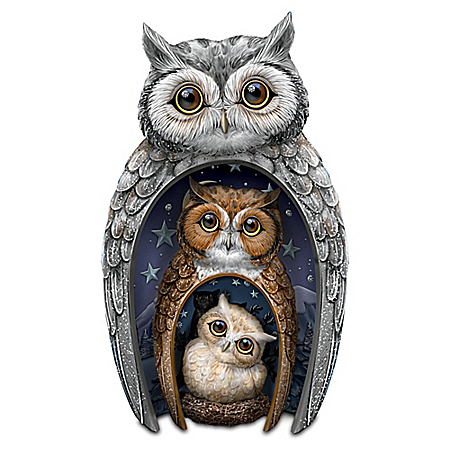 Eyes Of Wisdom Owls Nesting Figurine Set
