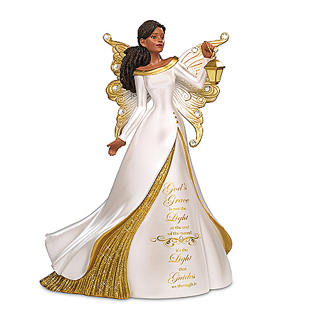 Keith Mallett God's Grace Is The Light That Guides Us Angel Figurine With A Swarovski Crystal