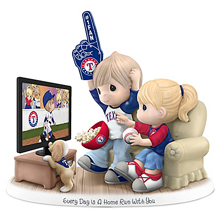 Precious Moments Every Day Is A Home Run With You Texas Rangers Figurine