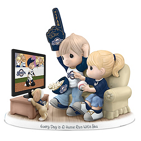 Precious Moments Every Day Is A Home Run With You Milwaukee Brewers Figurine