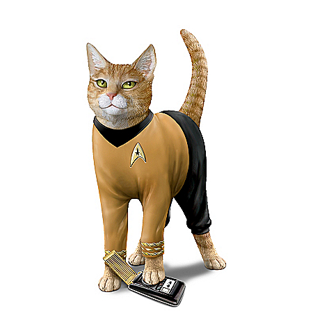 STAR TREK Cat-tain Kirk Hand-Painted Cat Figurine