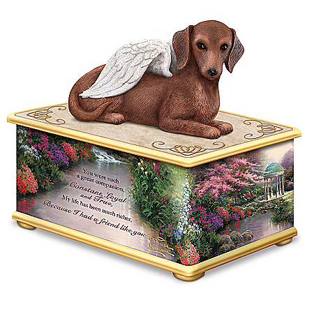 Handcrafted Thomas Kinkade My Forever Friend Dachshund Keepsake Memory Box