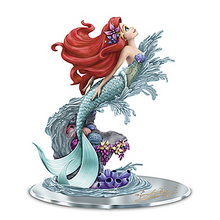 Disney's The Little Mermaid Ariel: Beauty Under The Sea Hand-Painted Figurine With Mirror Base