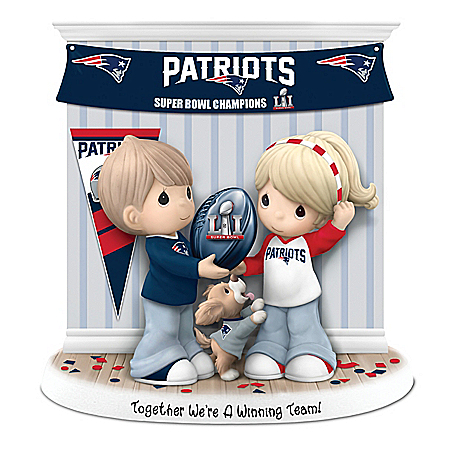 Precious Moments Together We're A Winning Team New England Patriots NFL Figurine