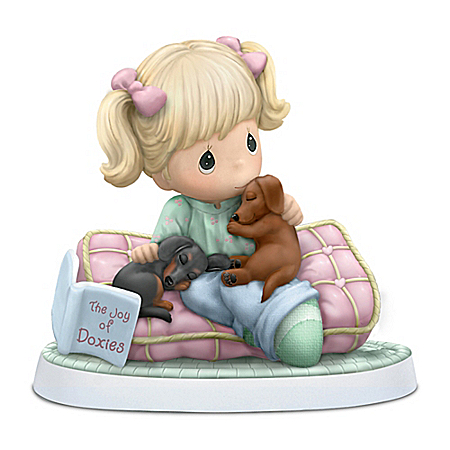 Samuel J. Butcher Precious Moments Home Is Where My Dachshunds Are Hand-Painted Figurine