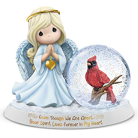 Precious Moments Even Though We Are Apart, Your Spirit Lives Forever In My Heart Angel Figurine